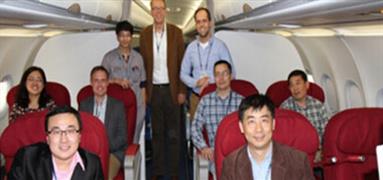 青島航空首架A320飛機頭等艙升級改裝